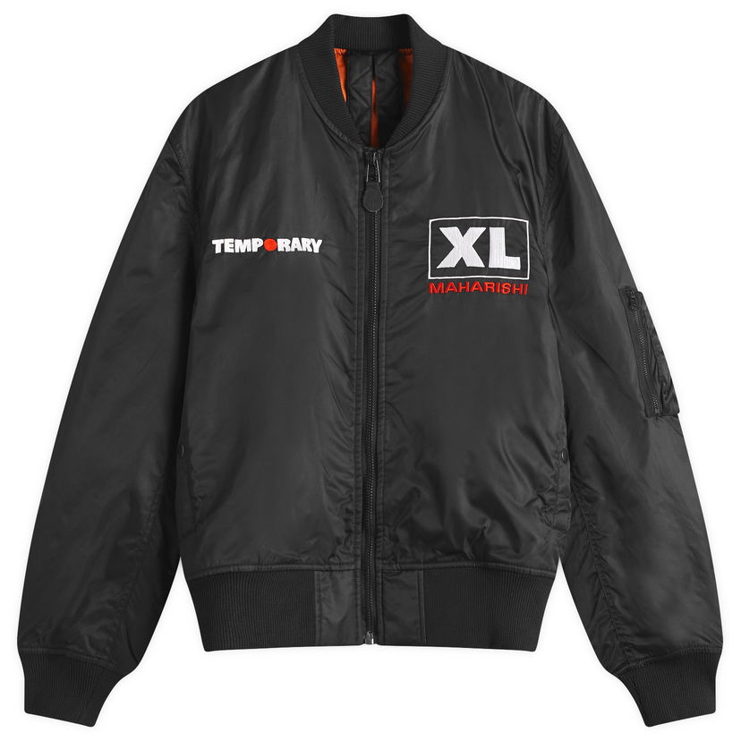 Bomberjakke Maharishi Maharishi XL Temporary Celeste MA-1 Flight Jacket, Size Large Sort | 6109-BLK
