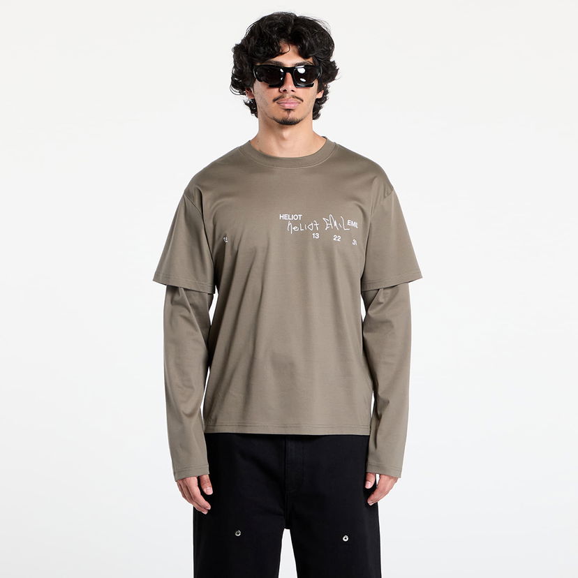 T-shirt HELIOT EMIL HELIOT EMIL Fulgens Longsleeve T-Shirt Grøn | PREAW25_M_09_146_DST19