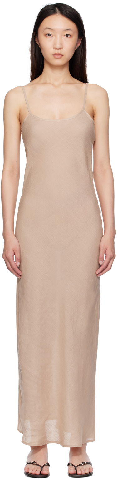 Kjole Baserange Baserange Dydine Maxi Slip Dress Beige | DRDY-LI-SU25, 0
