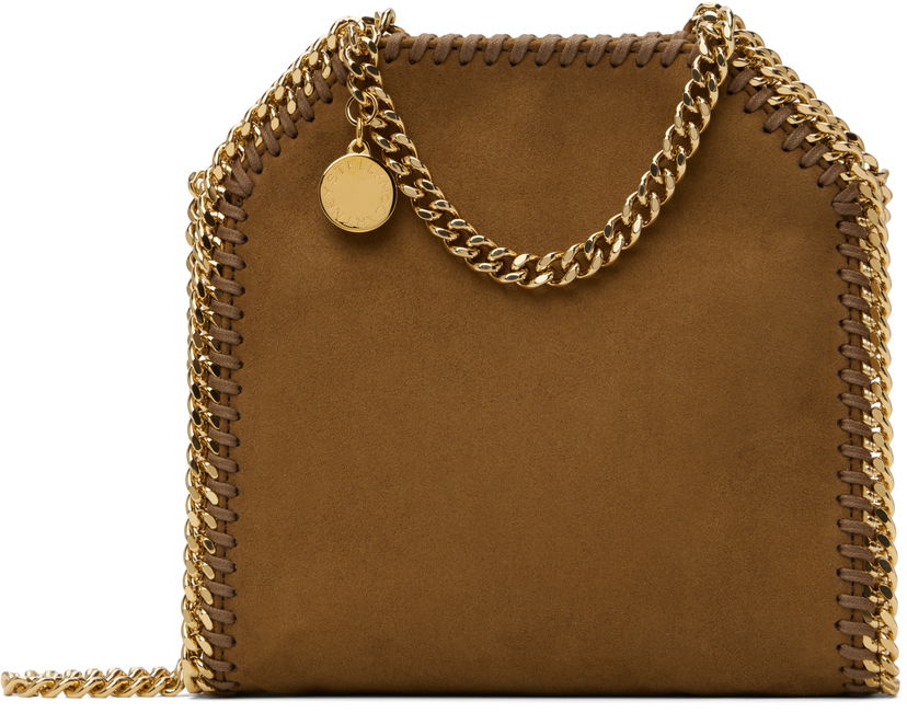 Håndtaske Stella McCartney Stella McCartney Falabella Tiny Suede Chain Bag Brun | 391698WP0543