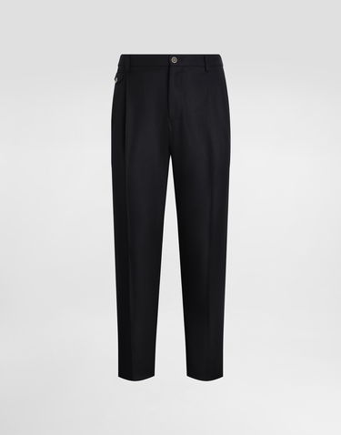 Bukser Dolce & Gabbana Dolce & Gabbana Double-Dart Wool Cropped Trousers Mørkeblå | GV4EETFM2GUN0000, 0