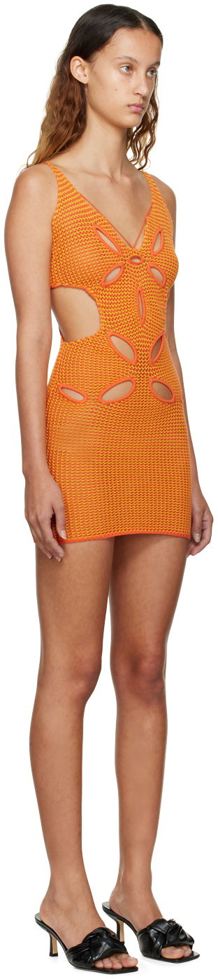 Kjole GUIZIO Guizio Knit Mini Dress Orange | MD 1, 1
