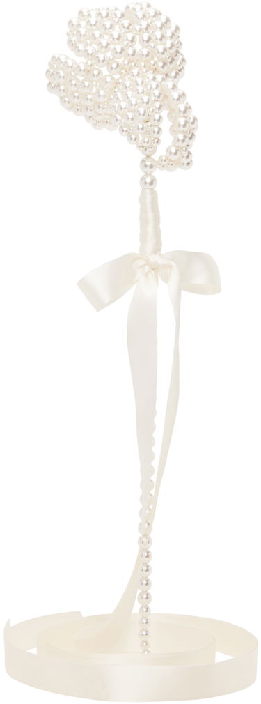 Nøgleringe Simone Rocha Simone Rocha Beaded Large Flower Bag Charm Hvid | FLOWER1 0904 PEARL, 2