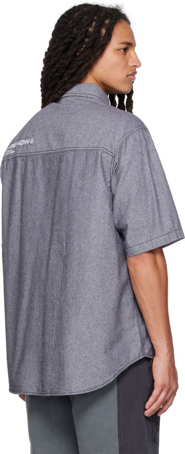 Skjorte AAPE by A Bathing Ape AAPE by A Bathing Ape Embroidered Shirt Grå | AAPSRM8436XXKBKX, 2