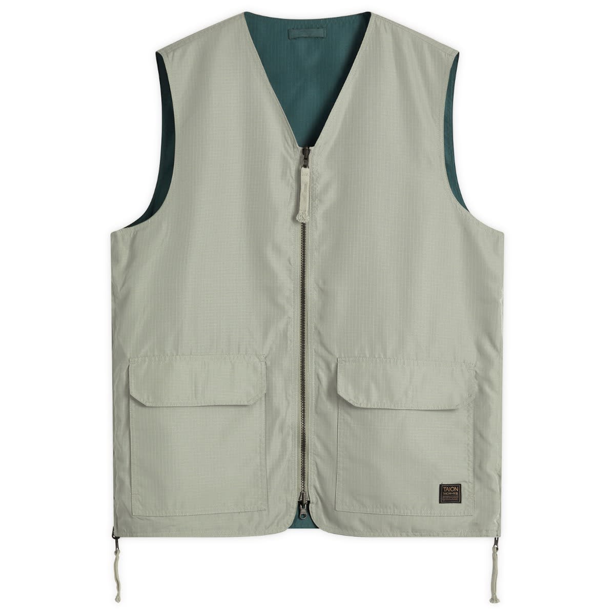 Vest TAION Reversible V-Neck Vest Grøn | TAION-R001ZNDML-1-DSG, 0