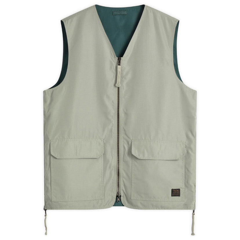 Vest TAION Reversible V-Neck Vest Grøn | TAION-R001ZNDML-1-DSG