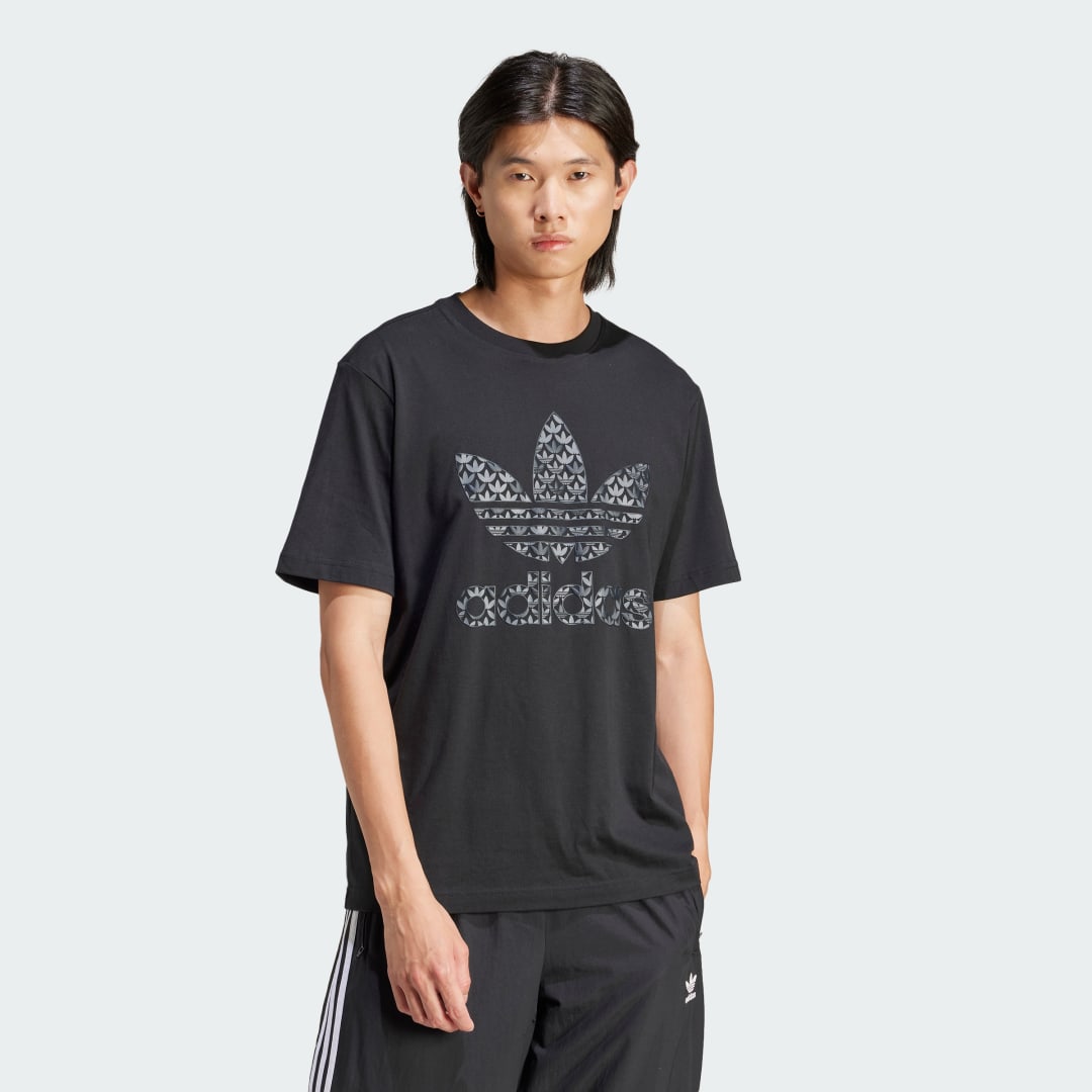 T-shirt adidas Originals Classic Monogram Graphic Tee Sort | IS0176, 1