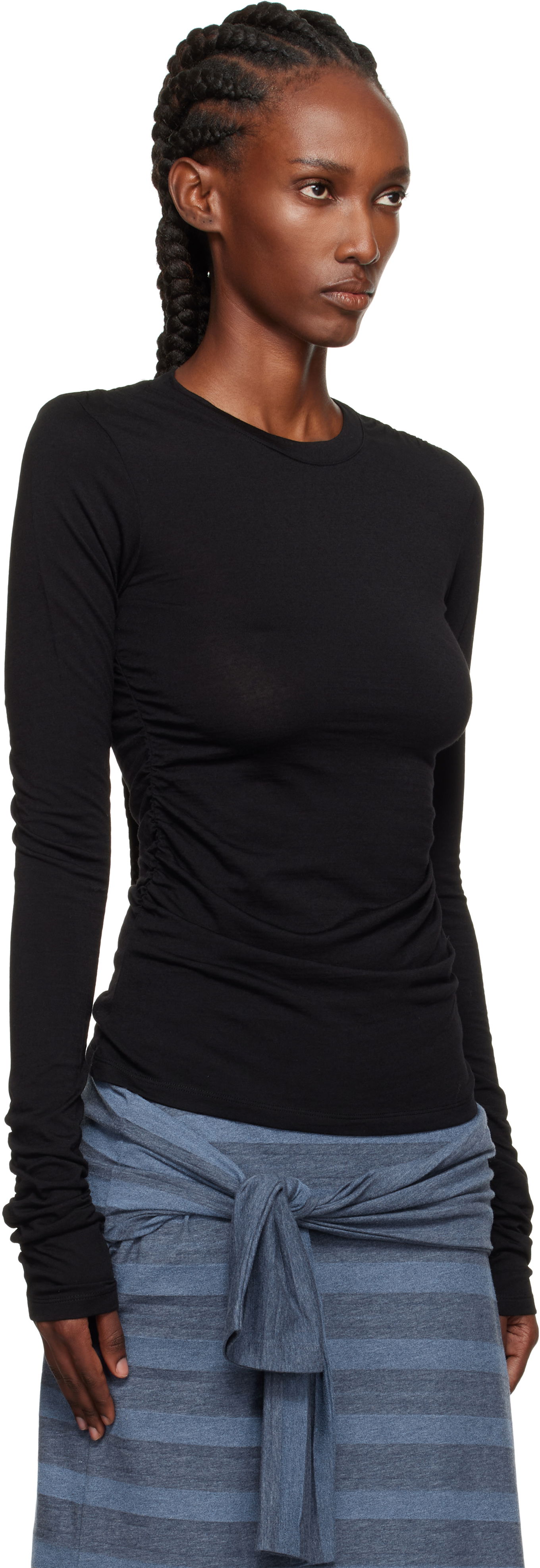 T-shirt OUR LEGACY Our Legacy Strain Slim Longsleeve T-Shirt Sort | W4256SIB, 1