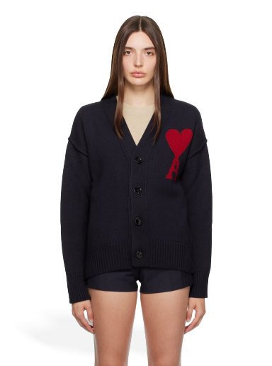 Sweater AMI Cardigan Mørkeblå | UKC006.018
