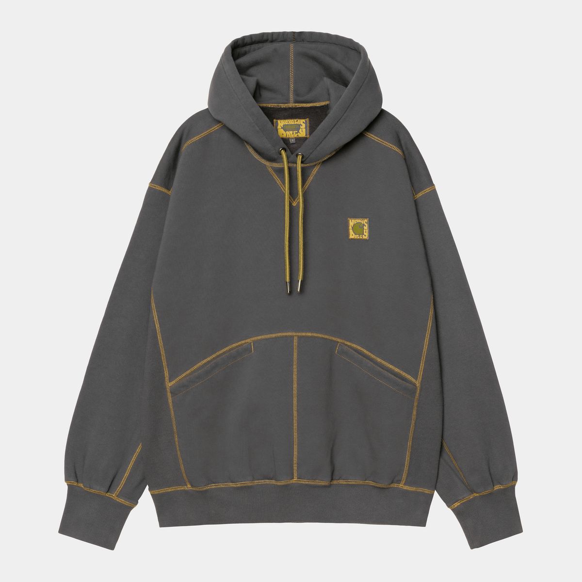 Sweatshirt Carhartt WIP Nicholas Daley Contrast Stitch Stone Washed Hoodie Grå | I035064_5, 0