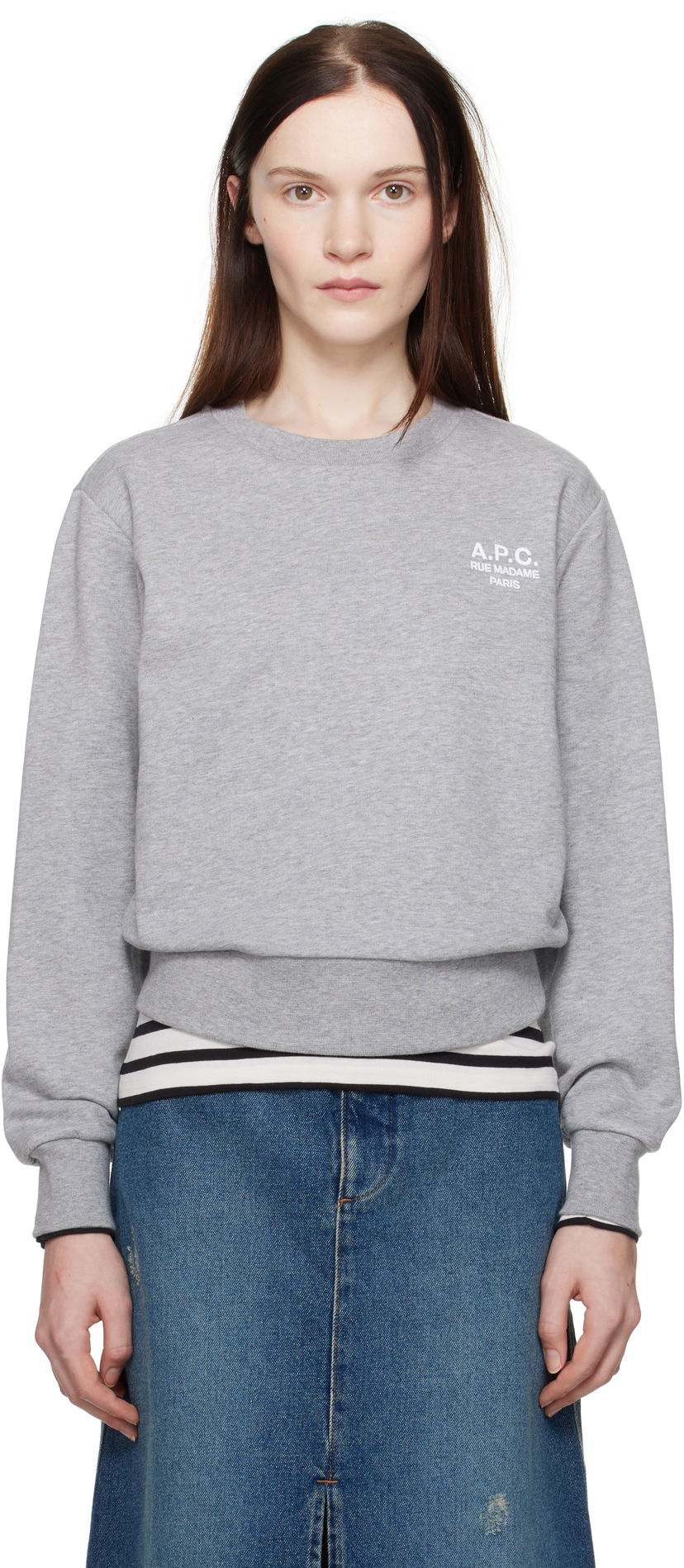 Sweatshirt A.P.C. Boxy Sweatshirt Grå | COHBN-F27915