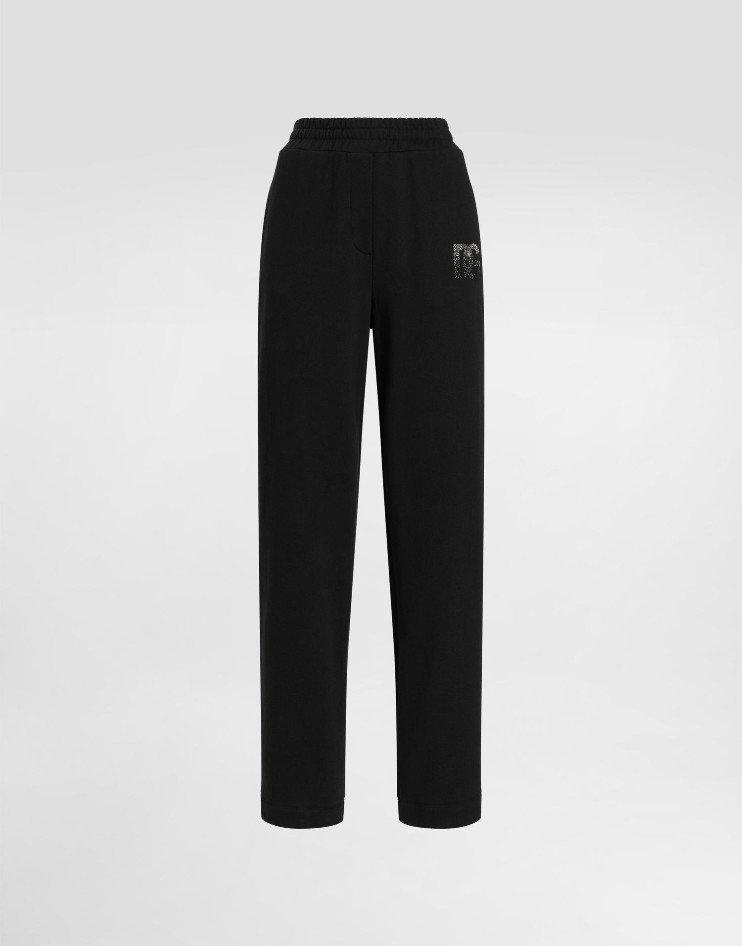 Joggingbukser Dolce & Gabbana Dolce & Gabbana Jersey Jogging Pants with Rhinestone DG Logo Sort | FTC91ZGDCXWN0000, 0