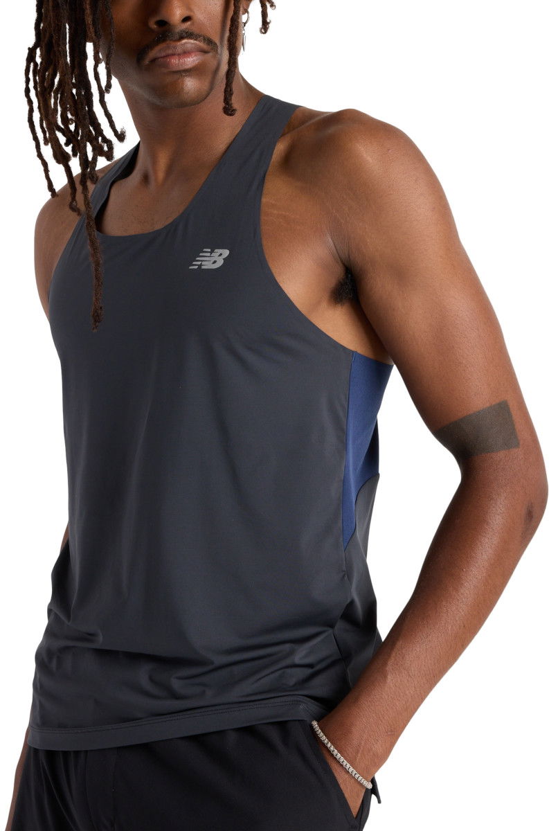 Tanktop New Balance New Balance Race Day Tank Top Mørkeblå | mt43512-bk