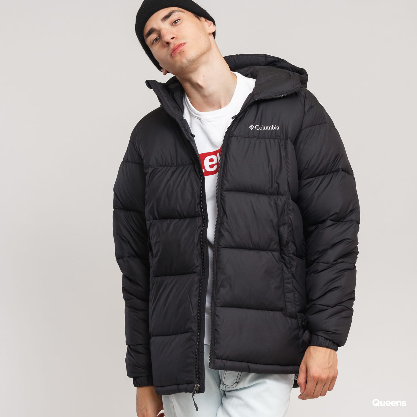 Puffer jakke Columbia Pike Lake Hooded Jacket Sort | 1738032010, 0