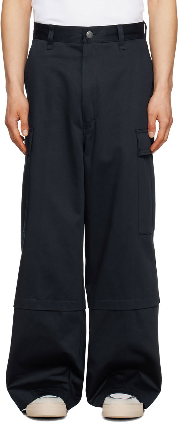 Cargo bukser AMI Pocket Cargo Pants Mørkeblå | HTR302.CO0009, 0