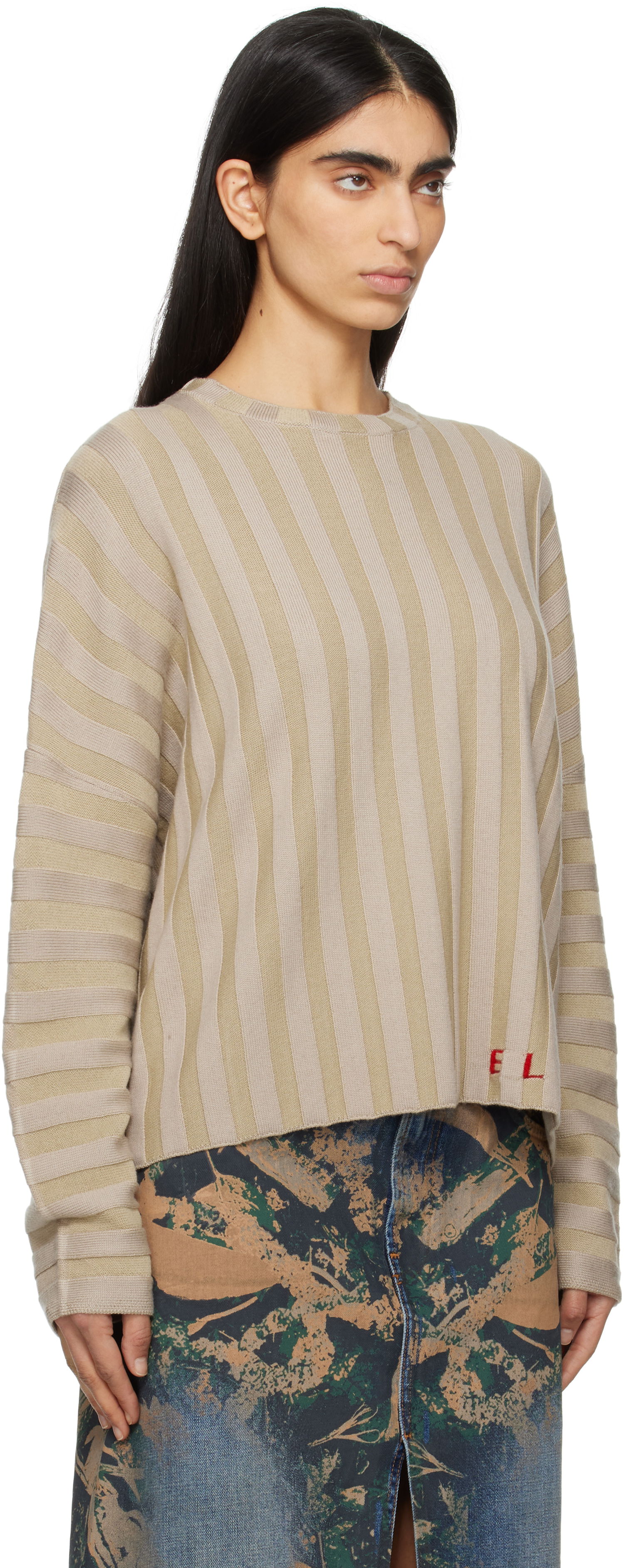 Sweater Eckhaus Latta Eckhaus Latta Keyboard Knit Sweater Beige | 8026-EL-PS25-DU -, 1