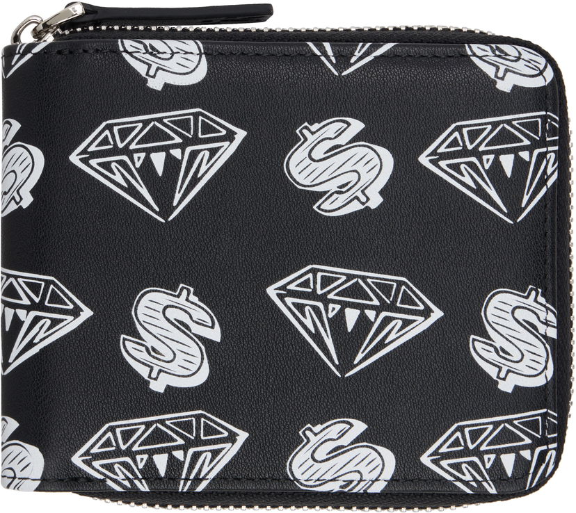 Tegnebog BILLIONAIRE BOYS CLUB Billionaire Boys Club Diamonds & Dollars Zip Wallet Sort | B25177