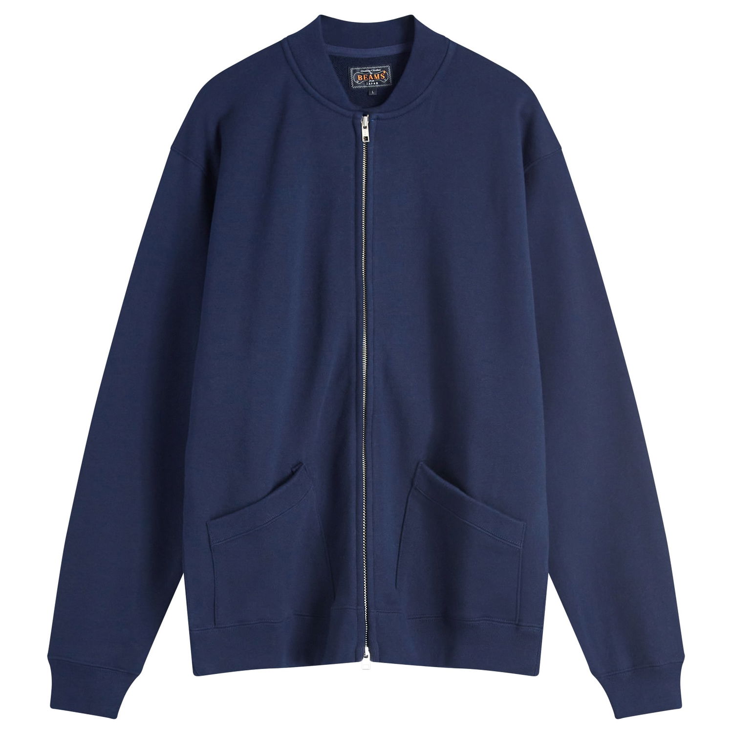 Sweatshirt BEAMS Beams Plus Jersey Zip Bomber Jacket Mørkeblå | 3813-0193-048-79, 1