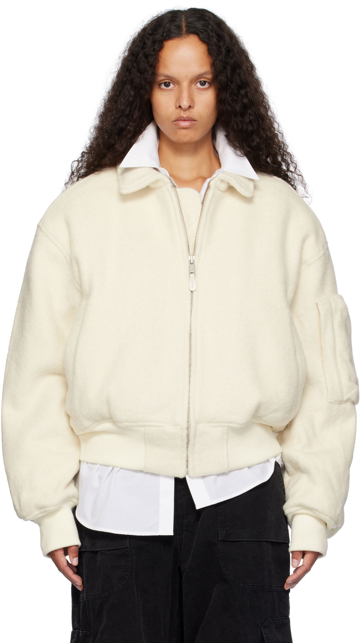 Bomberjakke Entire Studios Duke Bomber Jacket Beige | ES2581PU, 0