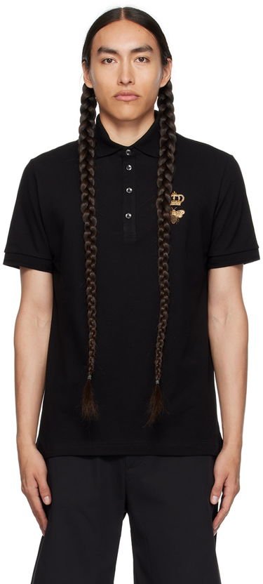 Polo skjorte Dolce & Gabbana Black Embroidered Polo Sort | G8LZ1ZG7WUR, 0