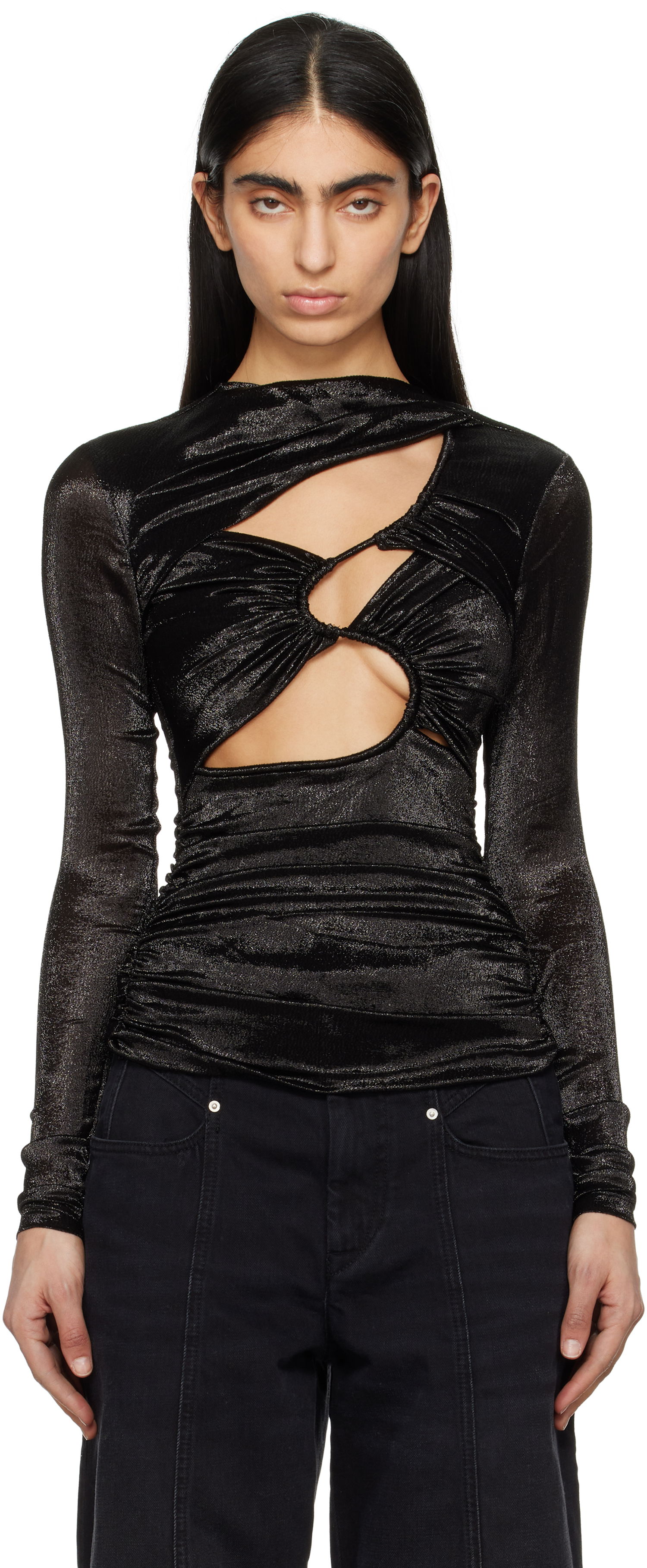 Skjorte ISABEL MARANT Isabel Marant Rose Cutout Top Sort | HT0598FA-C1J13I, 0