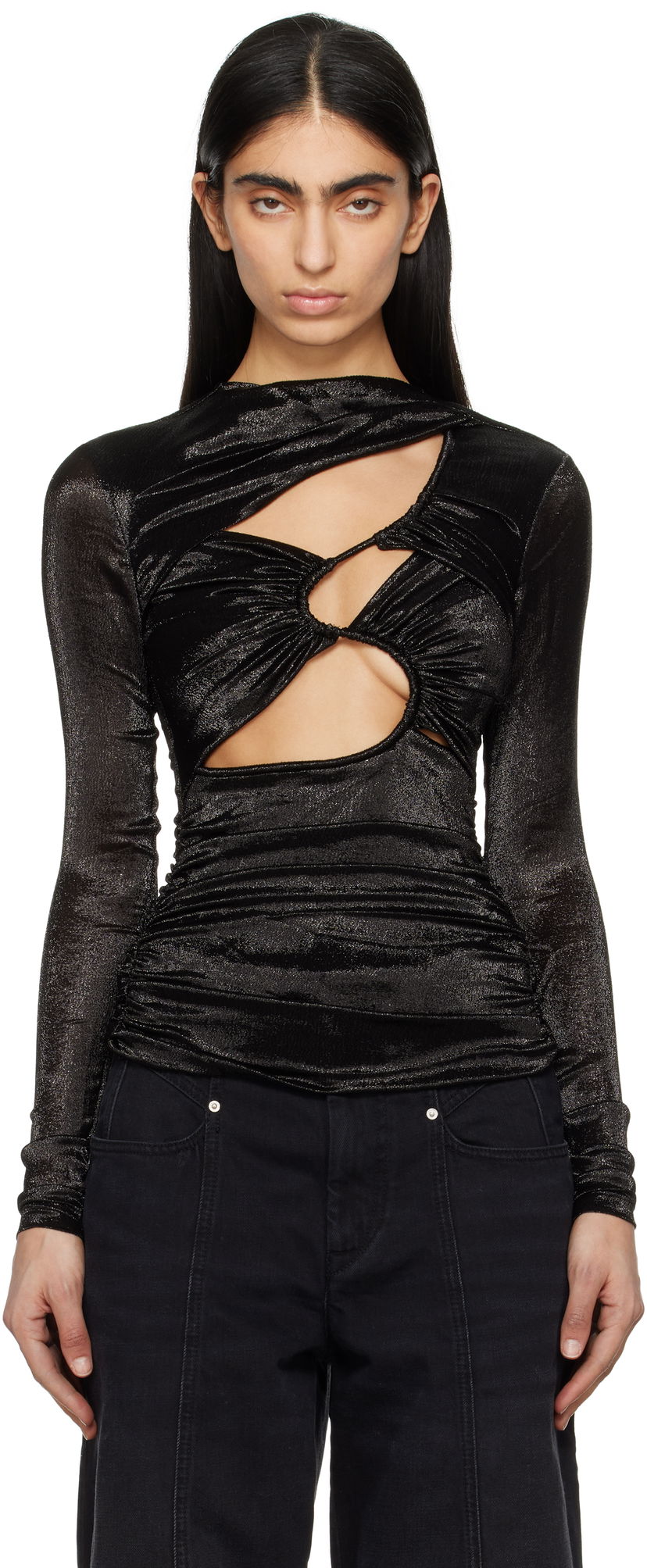 Skjorte ISABEL MARANT Isabel Marant Rose Cutout Top Sort | HT0598FA-C1J13I