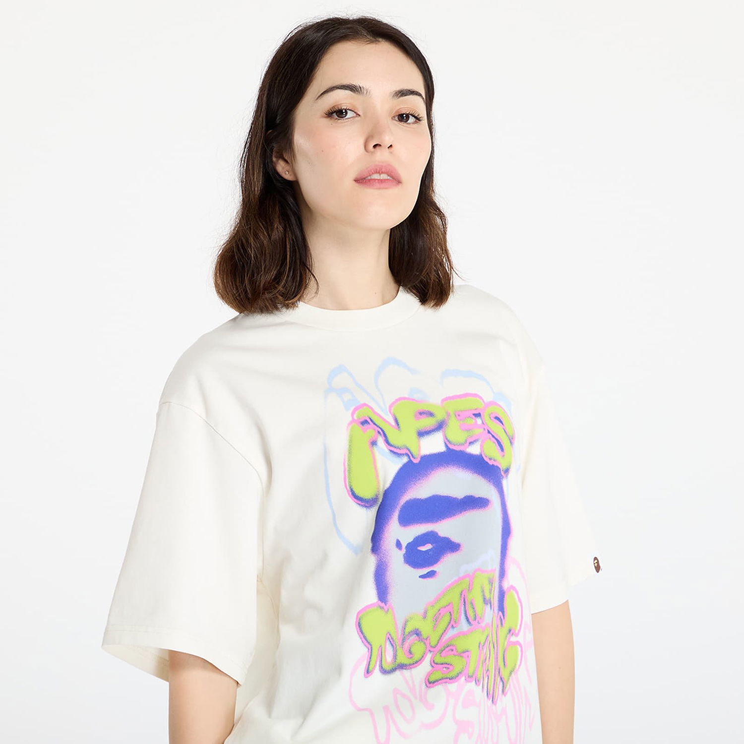 T-shirt BAPE A BATHING APE Heavy Washed Logo Relaxed Fit T-Shirt XXL Hvid | 001CSL301349MIVY, 1