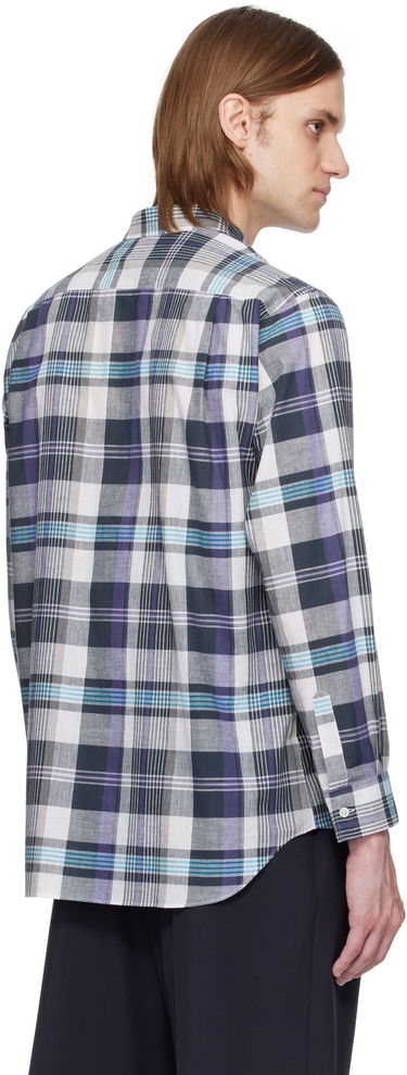 Skjorte Comme des Garçons Comme des Garçons Shirt Yarn Dyed Check Poplin Shirt Lilla | FO-B010-051, 2