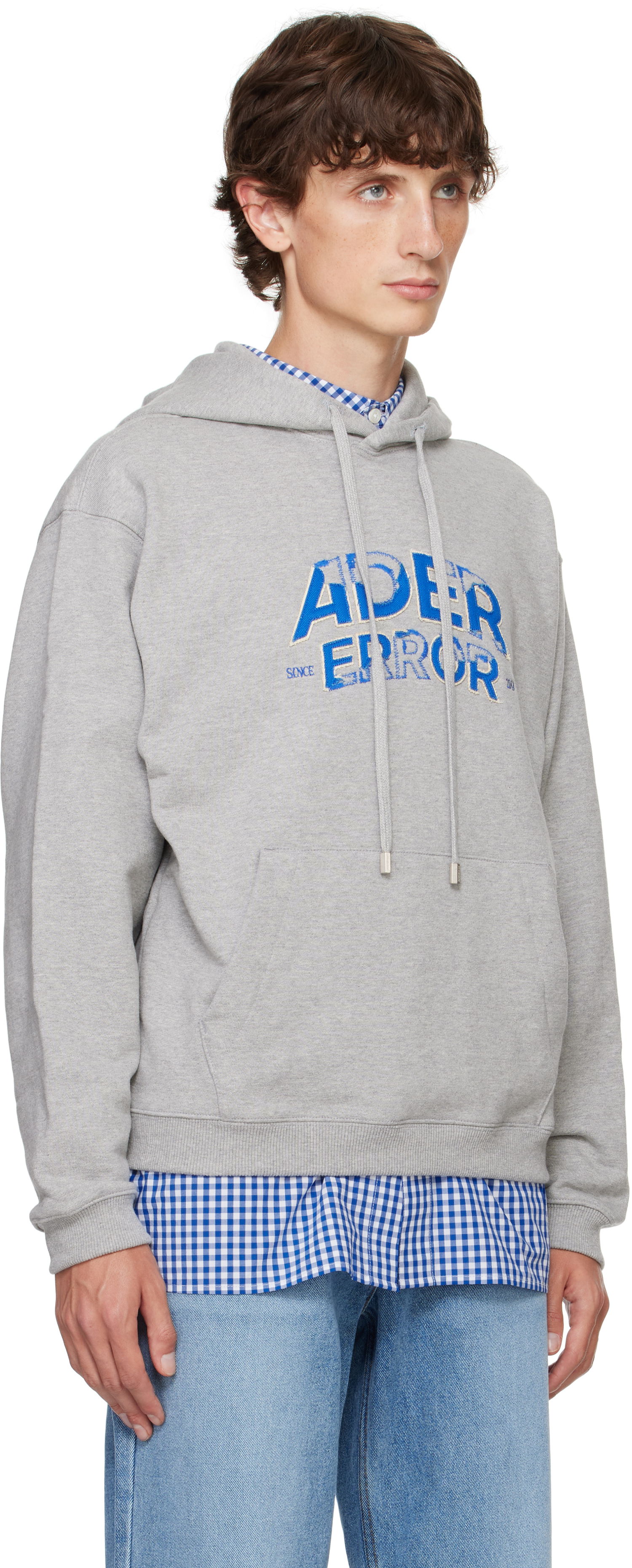Sweatshirt ADER ERROR Embroidered Logo Hoodie Grå | BN25FYHD0101GR, 1