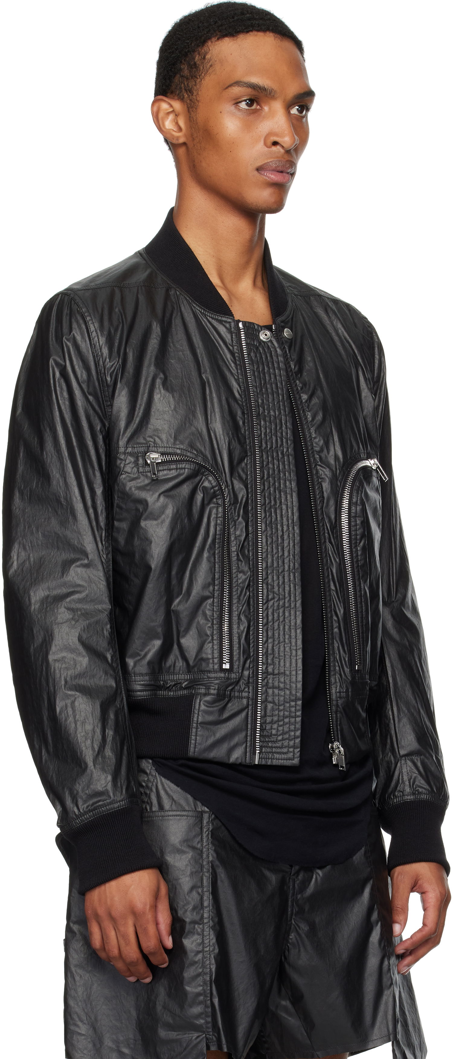 Bomberjakke Rick Owens Rick Owens Bauhaus Flight Bomber Jacket Sort | RU02E1749 PCT, 1