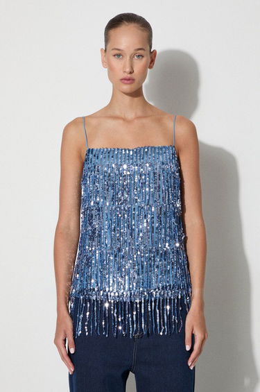 Tanktop Samsoe Samsoe Sequined Fringe Cami Top by Samsoe Samsoe Blå | F23200094, 0
