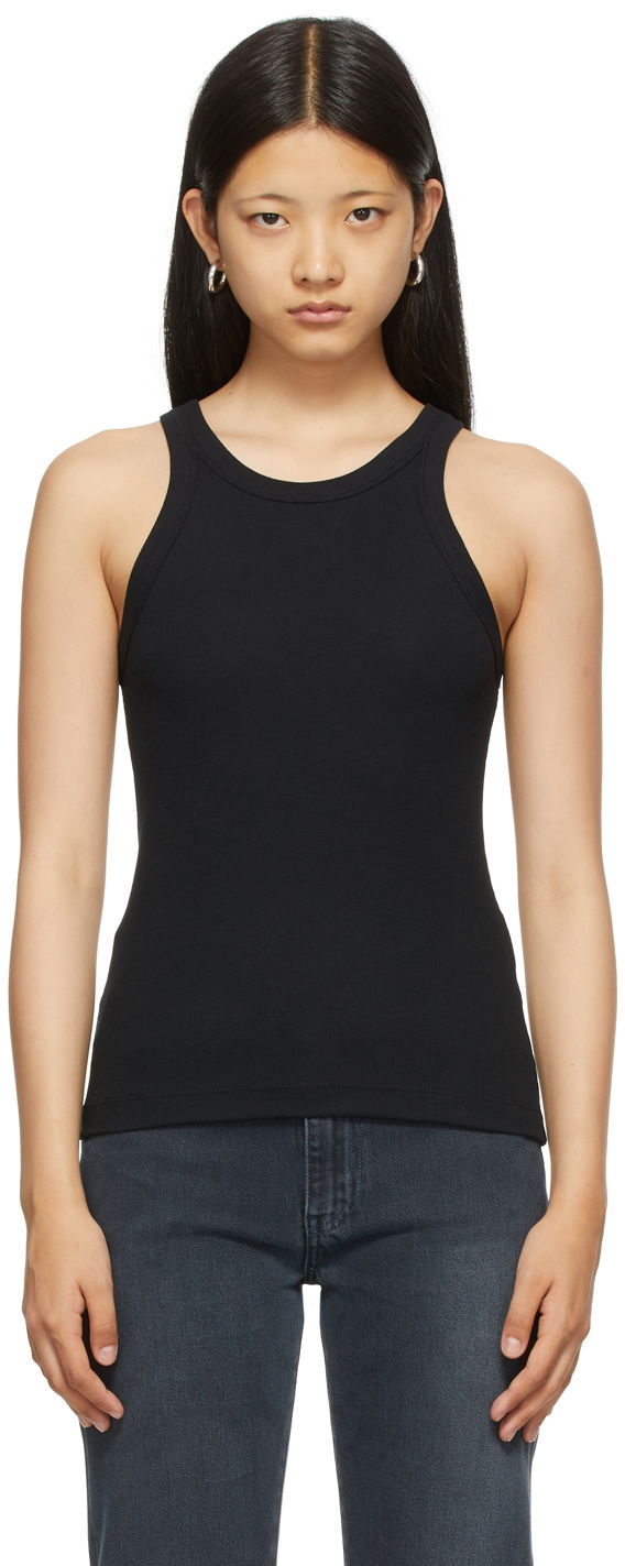 Tanktop TOTEME TOTEME Curved Rib Tank Top Sort | 211-437-772