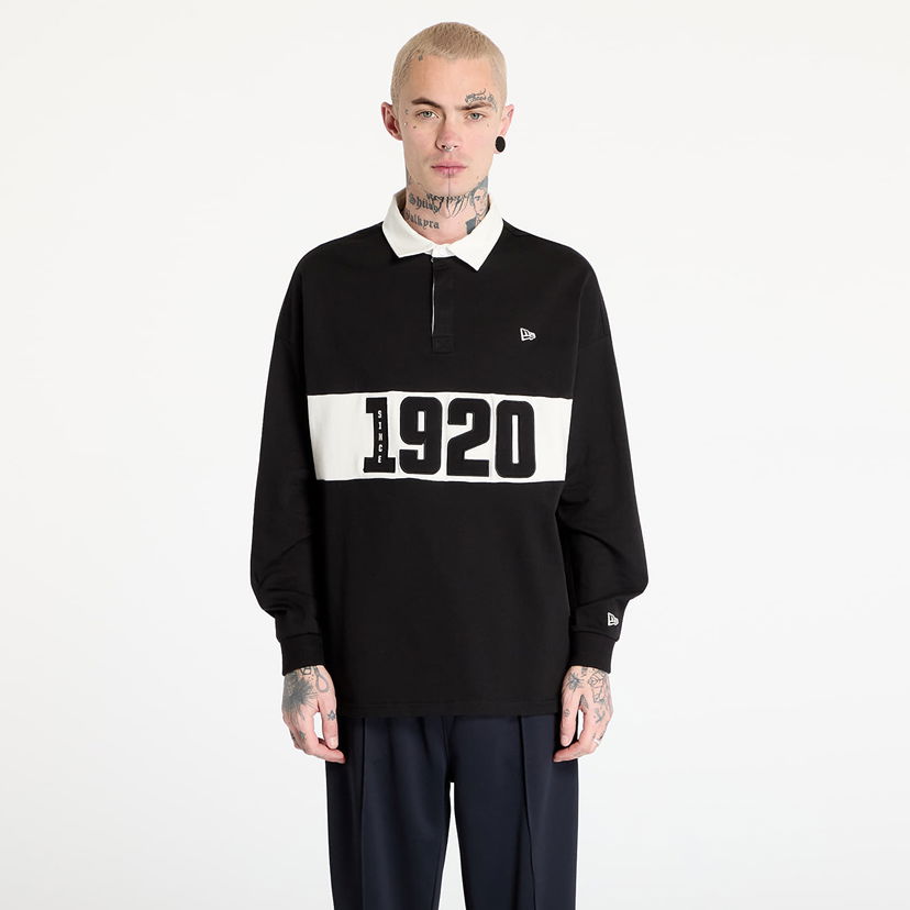 Polo skjorte New Era New Era Drop Shoulder Rugby Shirt Sort | 60596285