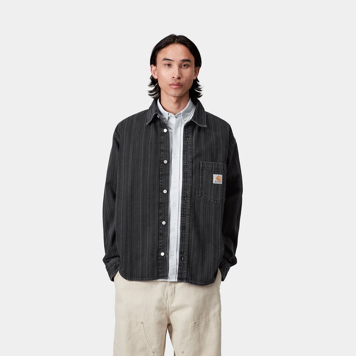 Skjorte Carhartt WIP Carhartt WIP Rylan Stripe Shirt Jacket Sort | I035567_4, 0