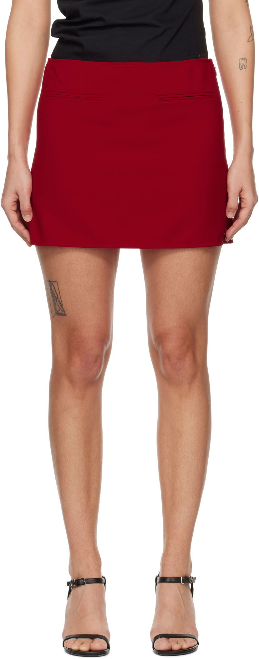 Nederdel Courrèges Courrèges 2-Pocket Heritage Miniskirt Rød | 125CJU226PL0159