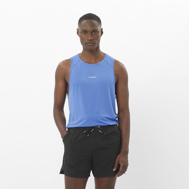Tanktop Salomon Shakeout Core Tank Top Blå | LC2425000, 0
