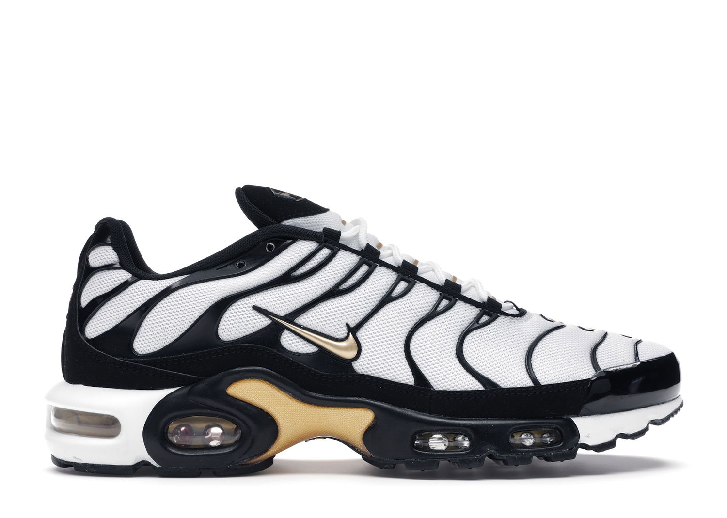 Sneakers og sko Nike Air Max Plus White Black Metallic Gold Hvid | CZ9188-001, 0