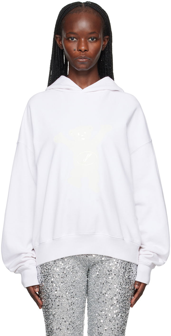 Sweatshirt We11done We11done Printed Hoodie Hvid | WD-TH3-22-727-U-IV