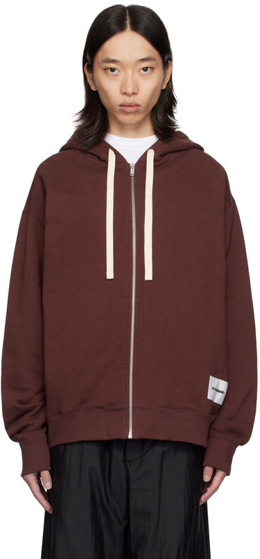 Sweatshirt Jil Sander Jil Sander Logo Patch Zip Hoodie Brun | J47HG0101_J20039, 0