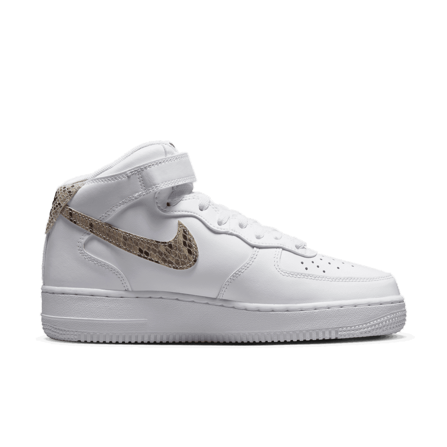 Sneakers og sko Nike Air Force 1 '07 Mid White Snake Swoosh W Hvid | DD9625-101, 1