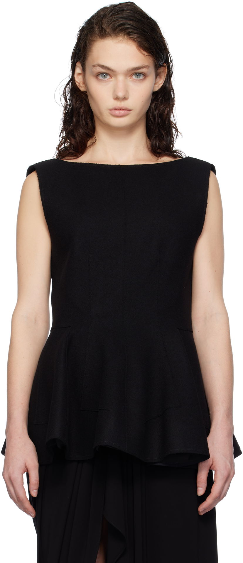 Tanktop LANVIN Peplum Blouse Sort | RW-TO0041-4196-H24