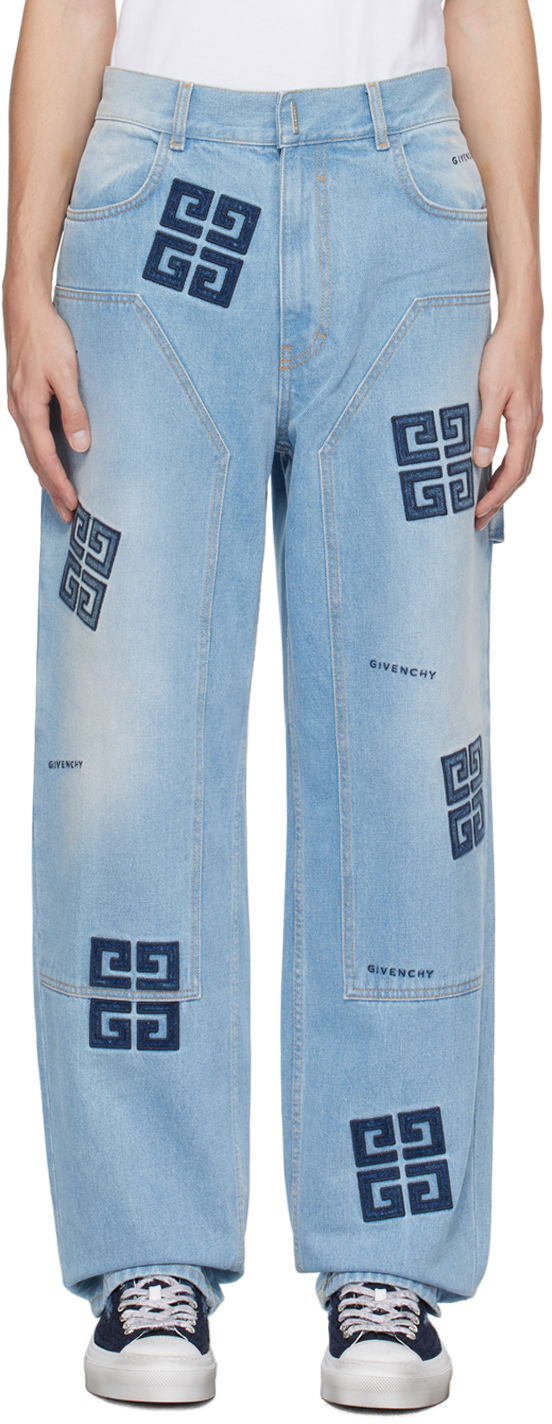 Jeans Givenchy Givenchy Embroidered Carpenter Jeans Blå | BM51A45Y5V, 0