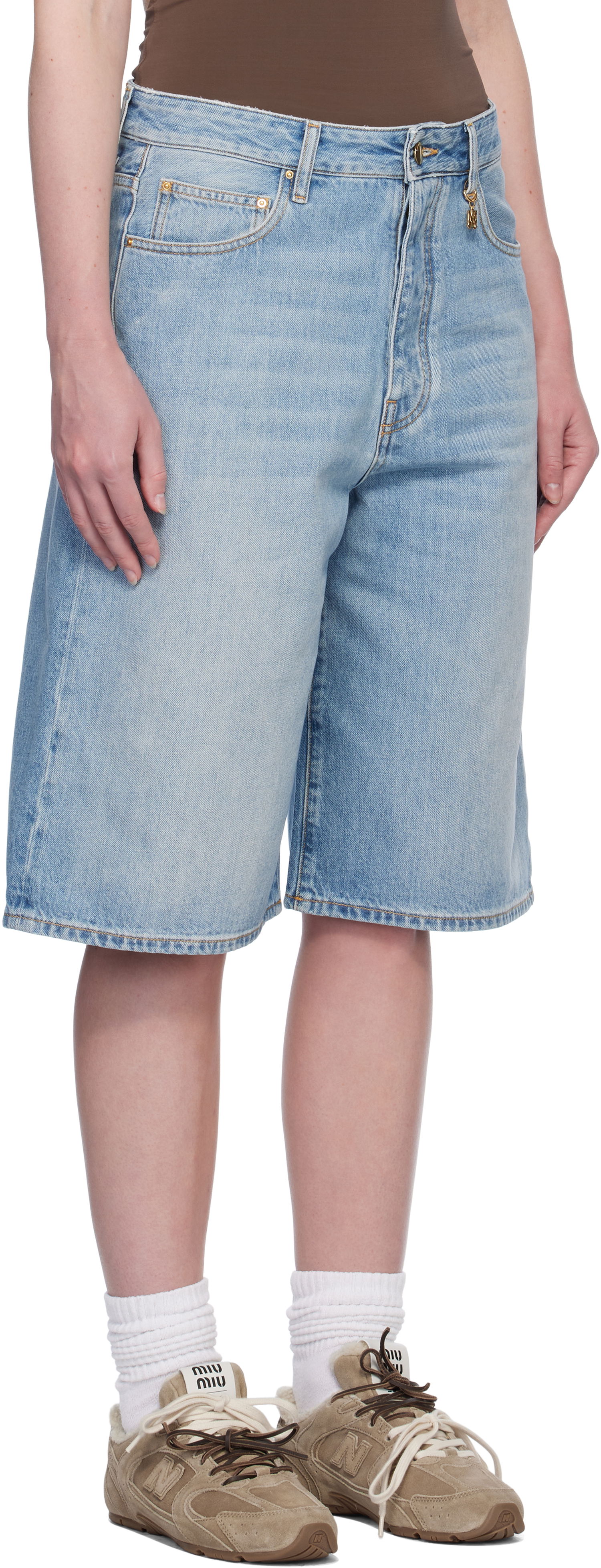 Shorts AMIRI AMIRI Faded Denim Shorts Blå | AWDNSH1006, 1