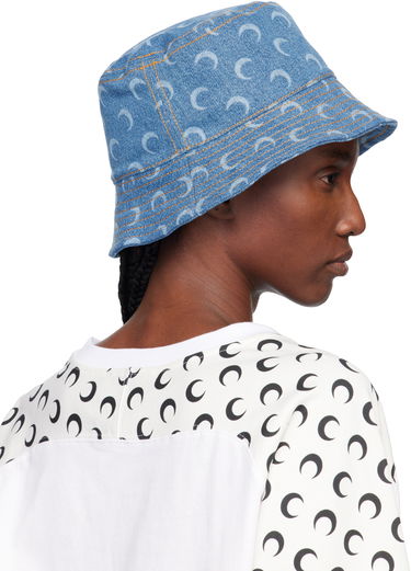 Hat Marine Serre Marine Serre Moon Laser Denim Bucket Hat Blå | UHG030ACDEN0002, 2
