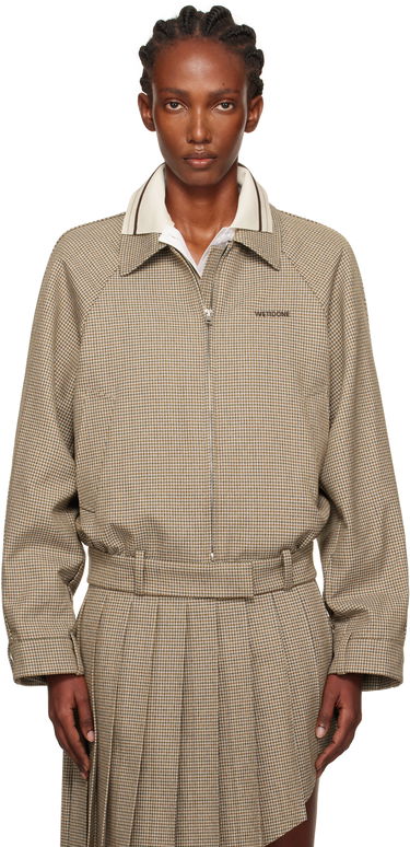 Jakke We11done Polo Collar Micro Checked Zip Jacket Beige | WD-JK2-25-012-W-BG, 0