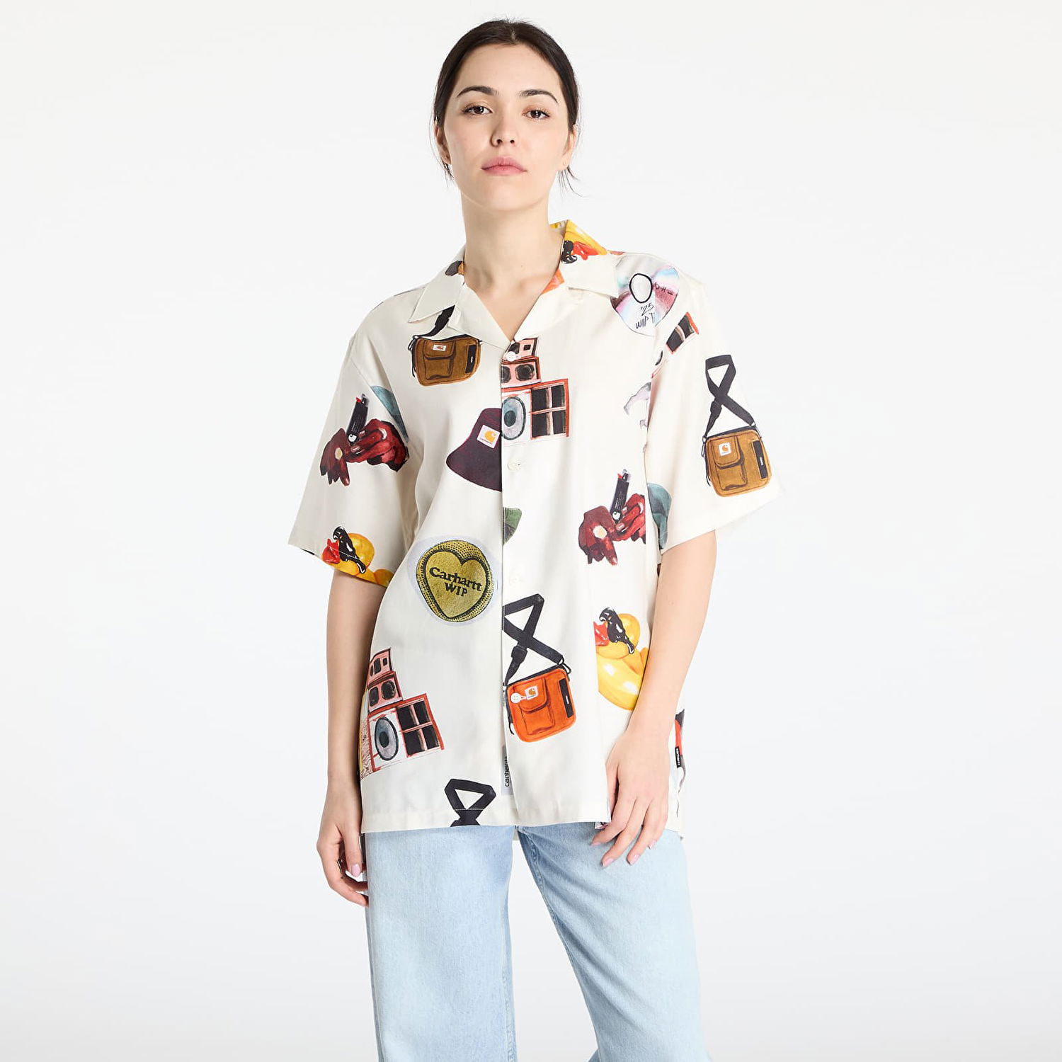 Skjorte Carhartt WIP Carhartt WIP Jacob Rochester Print Shirt Hvid | I034574.2UKXX, 0