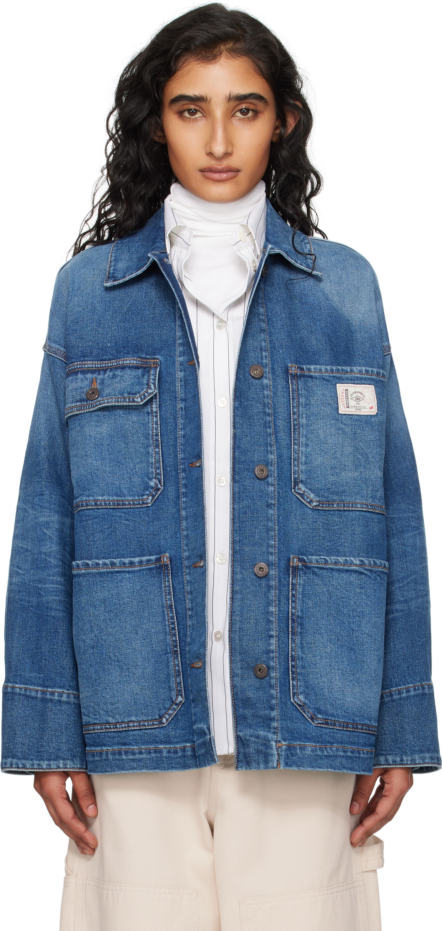 Jakke Max Mara Weekend Max Mara Aligi Denim Jacket Blå | 2525046051600, 0