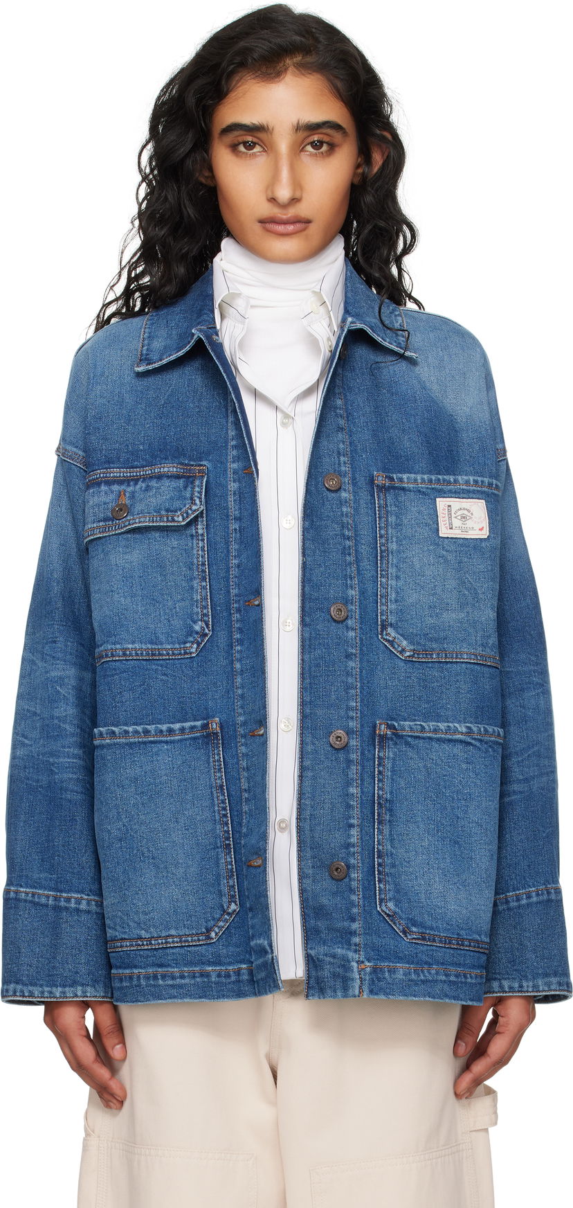 Jakke Max Mara Weekend Max Mara Aligi Denim Jacket Blå | 2525046051600
