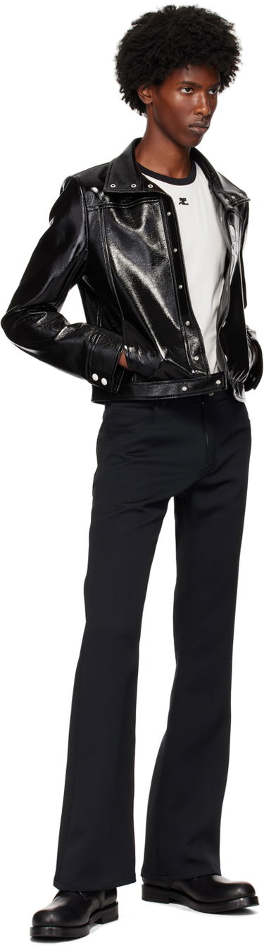 Jakke Courrèges Vinyl Cropped Jacket Sort | PERCBL017VY0014, 3