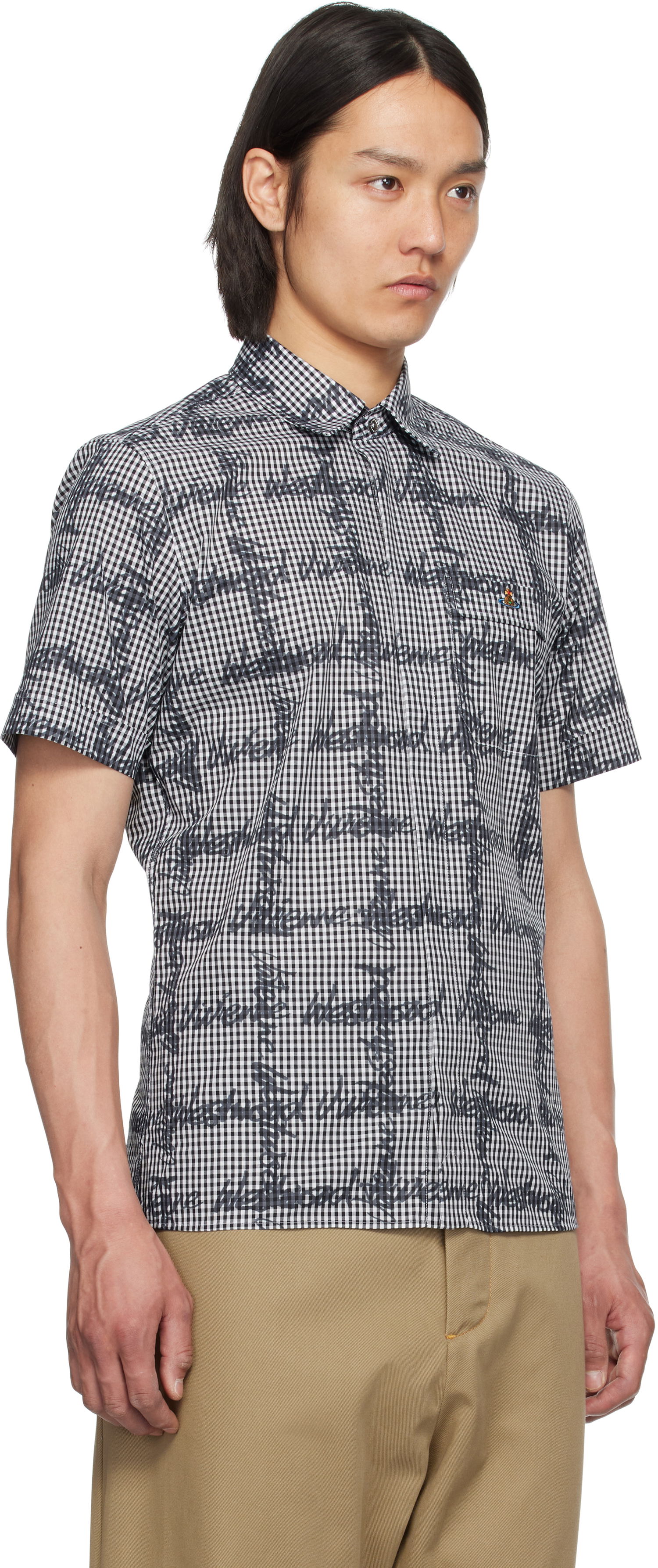 Skjorte Vivienne Westwood Vivienne Westwood Classic Gingham Shirt Sort | 24010004-W011T-, 1
